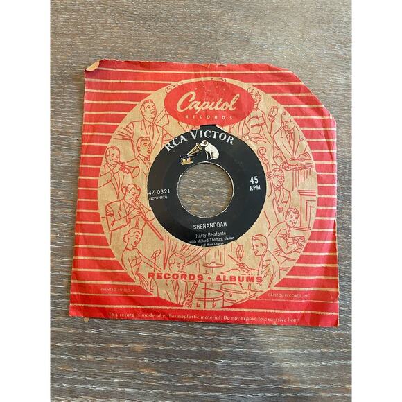 Harry Belafonte Scarlet Ribbons / Shenandoah 45 rpm Vinyl Record - Picture 2 of 4